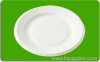 Compostable sugarcane pulp round plate