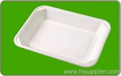 Biodegardable disposable sugarcane pulp food tray