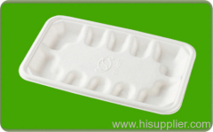 Biodegradable sugarcane pulp meat tray