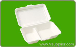 Degradable sugarcane pulp dinnerware clam shell lunch box