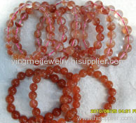 Red Rabbit Quartz Round Beads Bracelet