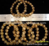 Golden Rutilated Quartz Round Beads Bracelet
