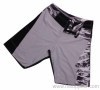 black and grey boardshorts