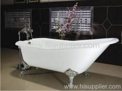 66'' slipper bath on solid brass feet