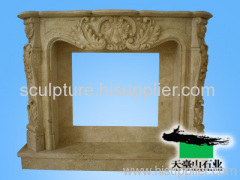 Yellow Marble Fireplace Mantel