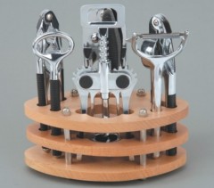 wooden stand wine accessories