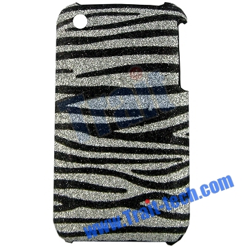 Silver Zebra Shiny Powder Hard Case Back Cover