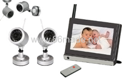 7inch LCD 2.4GHz wireless surveillance AV receiver baby monitoring CCTV system