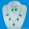 pearl jade leaf jewelry set