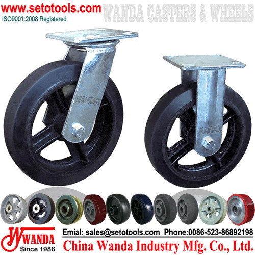 Medium heavy duty casters - Rubber on iron casters - Industrial casters