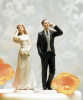 Cell Phone Fanatic Bride and Groom Cake Toppers