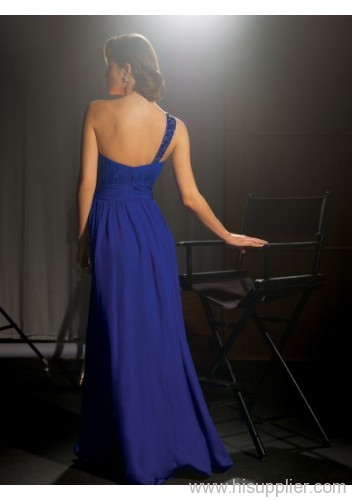 one shoulder evening dress