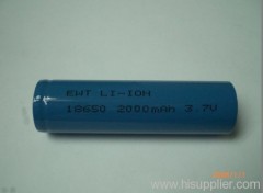 3.7V 2000mAh 18650 Li-ion battery