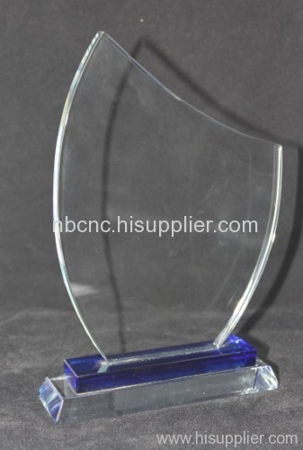 white glass trophy
