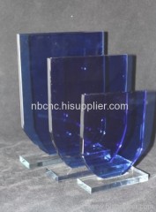 blue glass trophy