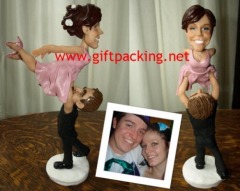 polymer clay - funny wedding cake toppers