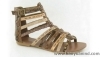 Women's Multi Brown Snake PU Flat Sandals