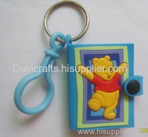 3D soft PVC Winnie notebook keychain/ keyring