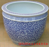 blue and white porcelain flower pot