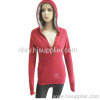 lady's deep neck hoodie