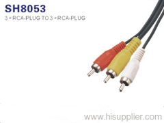 3 RCA Plug To 3 RCA Plug