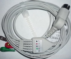 One piece ECG cable 5 leads