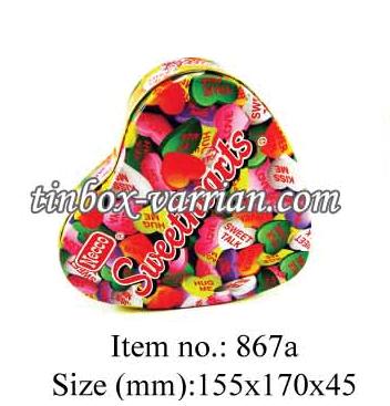 Heart shape gift tin box