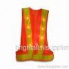 Lime Yellow LED Reflective Safety Vest, Made of 6cm PVC Tape on Yellow Mesh