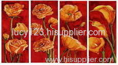 four panel oil painting