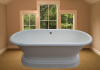 the white color classic pedestal cast iron bath