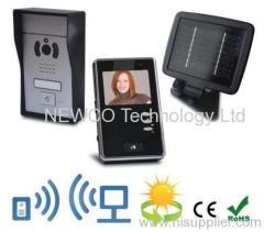 SOLAR PANEL 2.4 GHz Wireless Digital Hands Free Video Door Phone Hand Free Portable Color 3.5