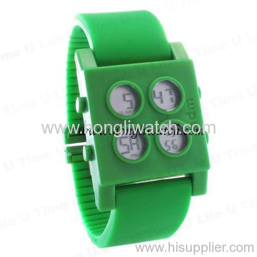 green silicone jelly watch