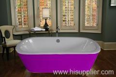 stainless steel cover cast iron bathtub