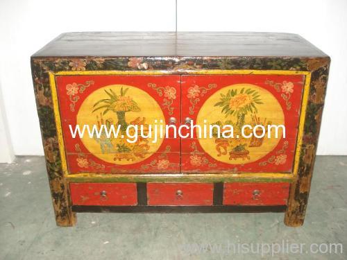 Antique Gansu Painted Sideboard Buffet