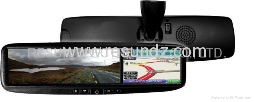 Car Rearview Mirror with 4.3 inch LCD Touch Screen GPS Navigation Bluetooth