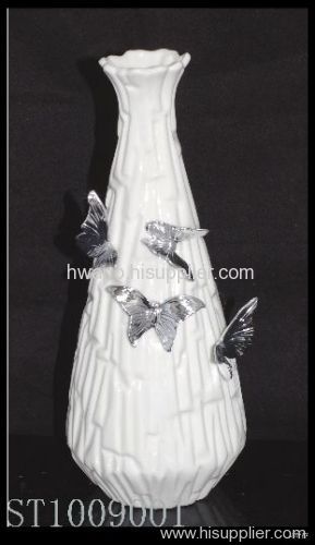 Stoneware Glazed White Art Vase