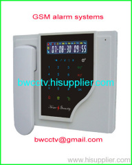 GSM alam system with LCD display and touch keypad