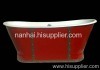 red cast iron bathtub