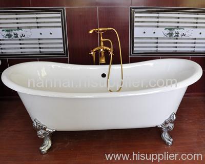 new style double slipper cast iron bath with clawfeet