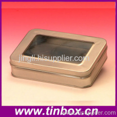 tin box with PVC windows