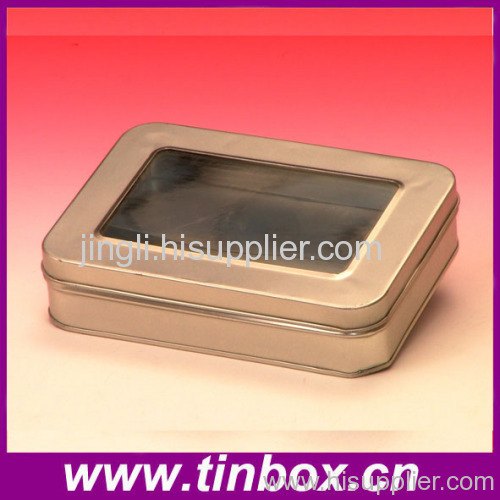 tin box with PVC windows
