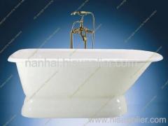 Cast iron single ended bath with pedestal