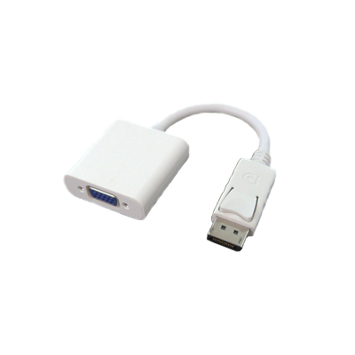 White Displayport to VGA Cable