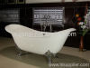 Double slipper enameled cast iron bathtub