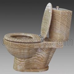 Honey onyx stone bathroom toilet