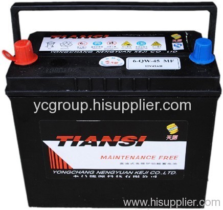 Automobile starter maintenance-free battery
