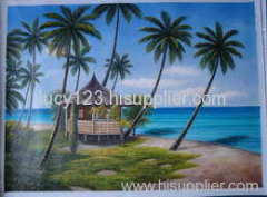coconut plam oil painting