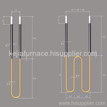 U/W shape Molybdenum Disilicide heating rod