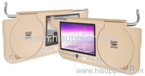 Sun Visor DVD Player with 16:9 Aspect Ratio, 12V DC Power Supply, and OSD Display