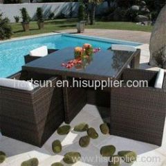 outdoor synthetic rattan dining sets